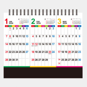 NK-531 卓上カレンダー カラーラインメモ・スリーマンス 2