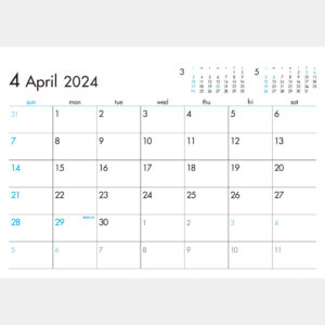 SG-929 6Weeks Calendar（ブルー） 2