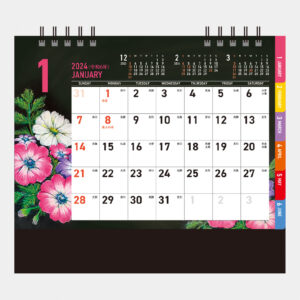 MM-30 卓上カレンダー Chalk Art（チョークアート）flower 2