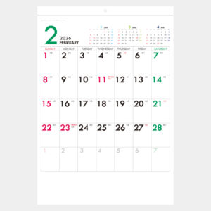 NB-122　シンプル文字月表 1