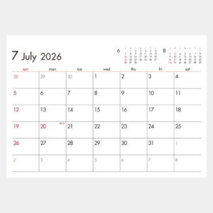 SG-930　6Weeks Calendar（レッド） 2