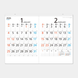 MM-225　2ヵ月スケジュール・メモ（ヨコ型） 1