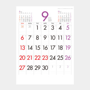 NC-21　A2・3色カラー文字月表 1