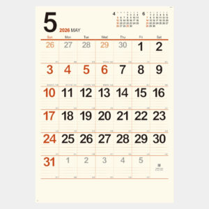 NK-148 クリーム・メモ月表(ジャンボ) 1