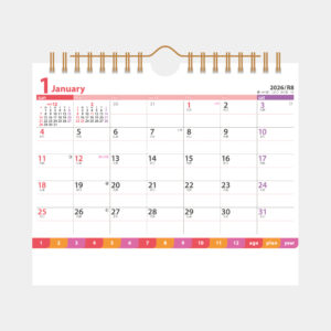 NK-519　卓上カレンダー ファインプラン（レッド） 2