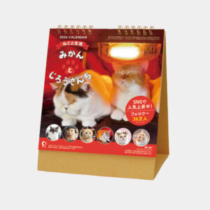 NK-527　卓上カレンダー ねこと生活 みかんとじろうさんち 1
