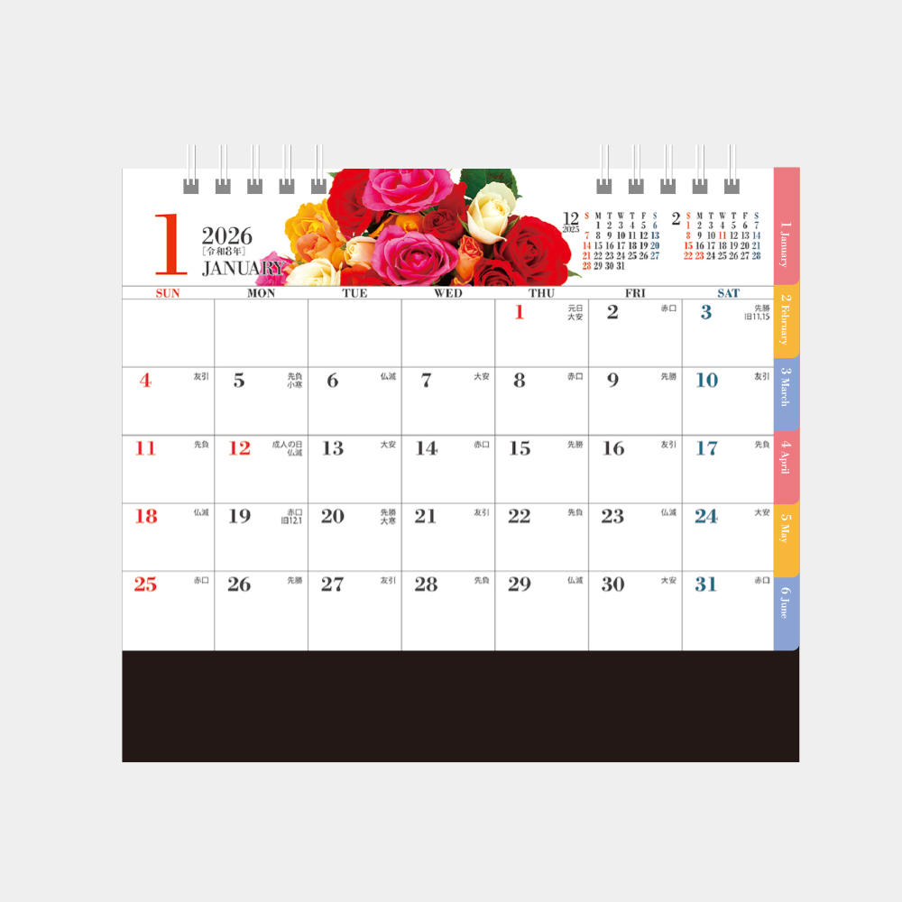 NK-563　卓上カレンダー フラワリーデイズ 2