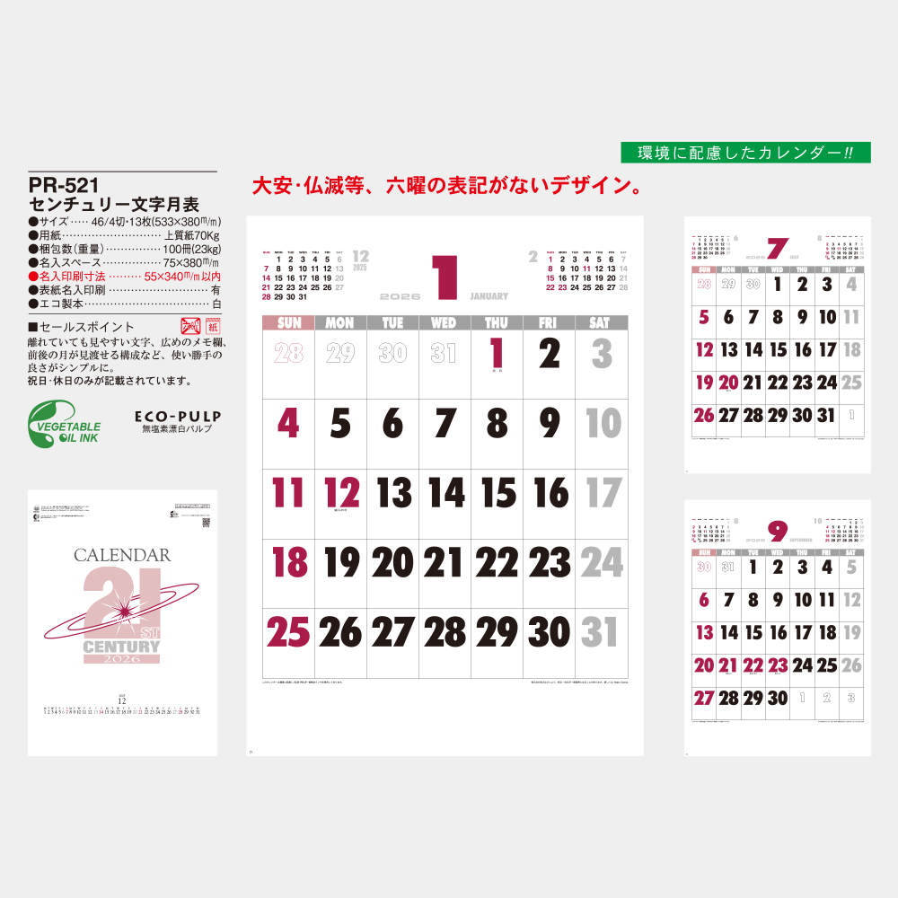 PR-521 センチュリー文字月表 3