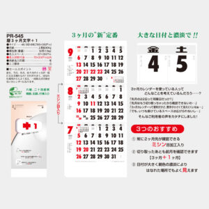 PR-545 暦3ヶ月文字+1 3