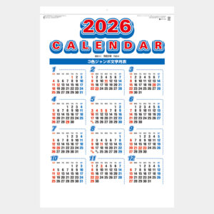 SG-551　3色ジャンボ文字　年間予定表付 2