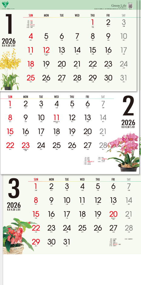 TD-783 緑のくらし3ヶ月 上から順タイプ